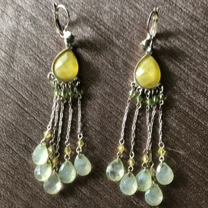 Lime green chandelier earrings